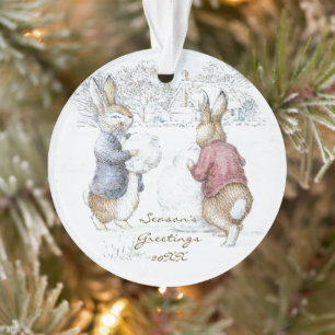 Beatrix Potter Rabbits et Snowman Noël