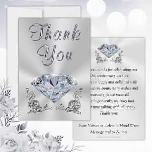 Beau 60e anniversaire de mariage Merci Cartes