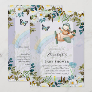 Beau amusant Pilote Bébé Garçons Douche Invitation
