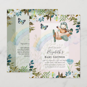 Beau amusant Pilote Bébé Garçons Douche Invitation