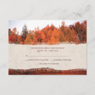 Beau arbres d'automne Faire-part de mariage rsvp