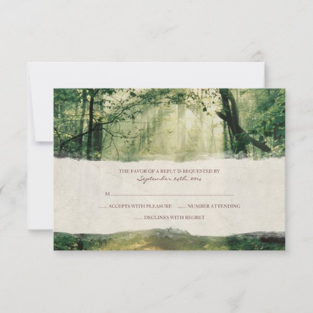 Beau arbres d'automne Faire-part de mariage rsvp (Devant)