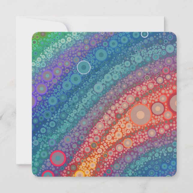 Beau arc-en-ciel cercles plat carte de voeux (Devant)