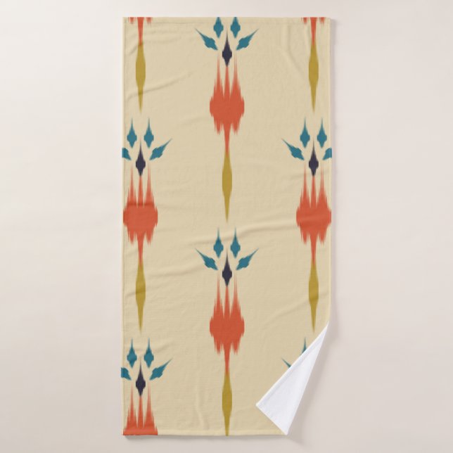 Beau art ethnique abstrait ikat. Kasur sans coutur (Serviette de bain)