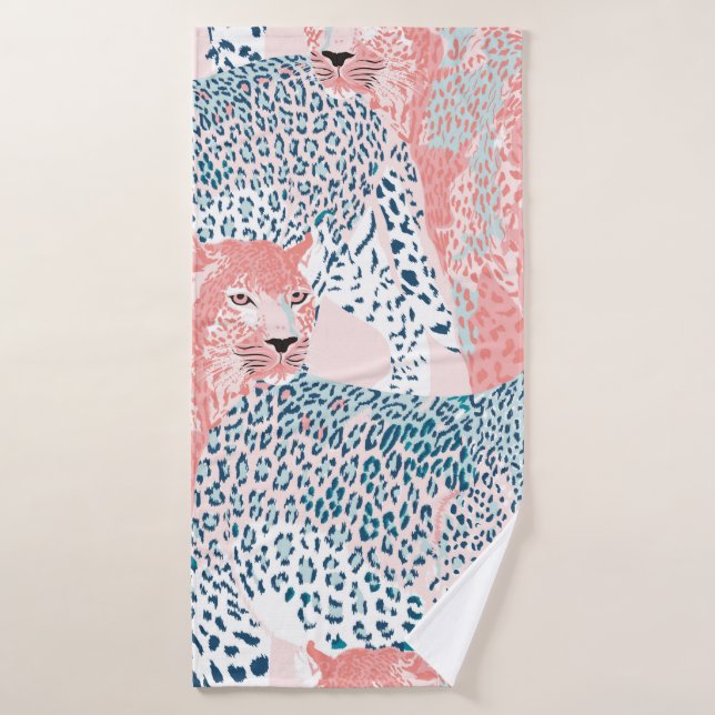 Beau art Leopard sans couture motif, abstrait un (Serviette de bain)