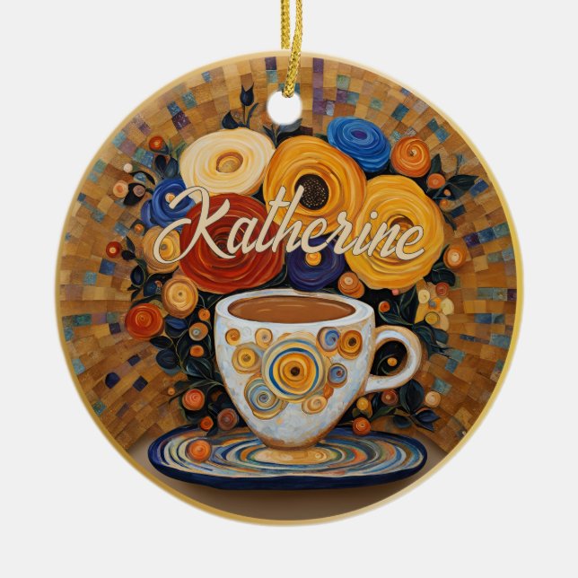Beau Art Moderne Coffee Cup Ornement (Devant)