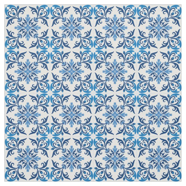 💙 Beau azulejos bleu, XS taille de tuiles Tissu (Échantillon)