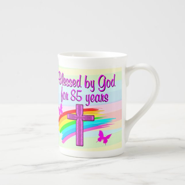 BEAU BÉNÉFICIÉ PAR DIEU 85E ANNIVERSAIRE MUG (Droite)