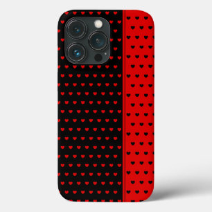 Beau Black and Red Hearts Motif coque iphone