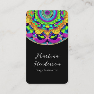 Beau bleu et gras Mandala Yoga Carte de visite