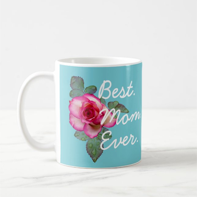Beau Bleu Meilleure Maman Jamais Mug (Gauche)