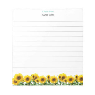 Beau Bloc-notes à feuilles de soleil