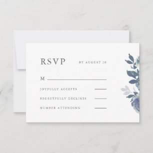 Beau Blue Floral Mariage Rsvp