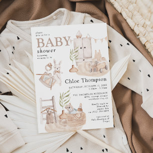 Beau Boho Nursery Boy Baby shower Invitation