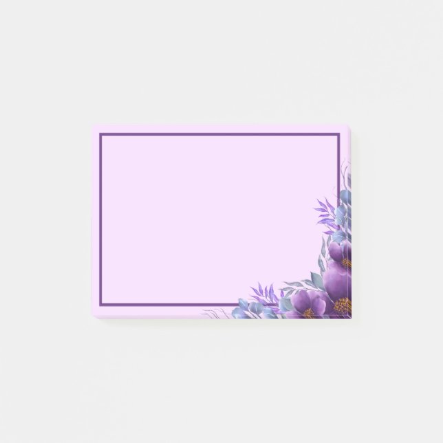 Beau Bouquet de fleurs violettes Post-it Notes (Devant)