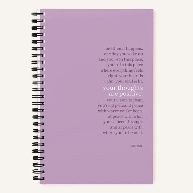 Beau cahier de citation inspirante de lavande (Recto)