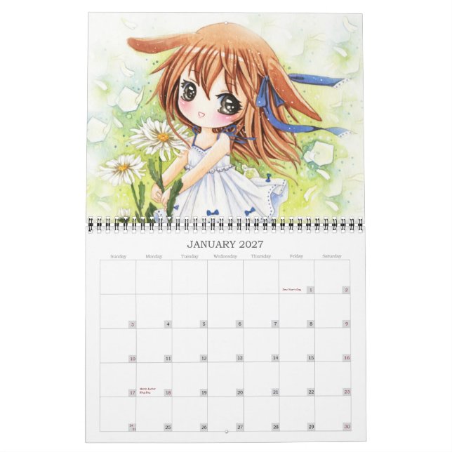 Beau calendrier 2013 de filles d'anime (Jan 2027)