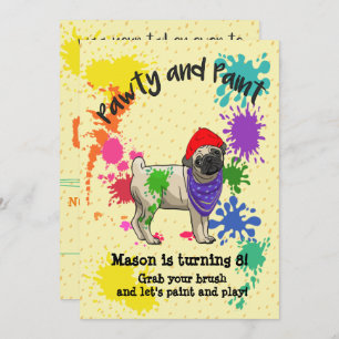 Beau Carlin Dog Fun Art Anniversaire Invitation