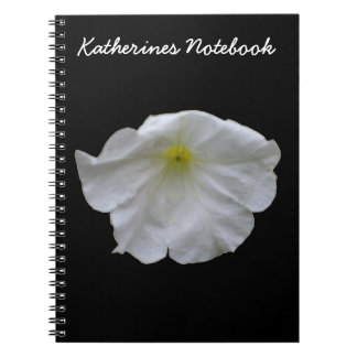 Beau Carnet blanc Petunia personnalisable