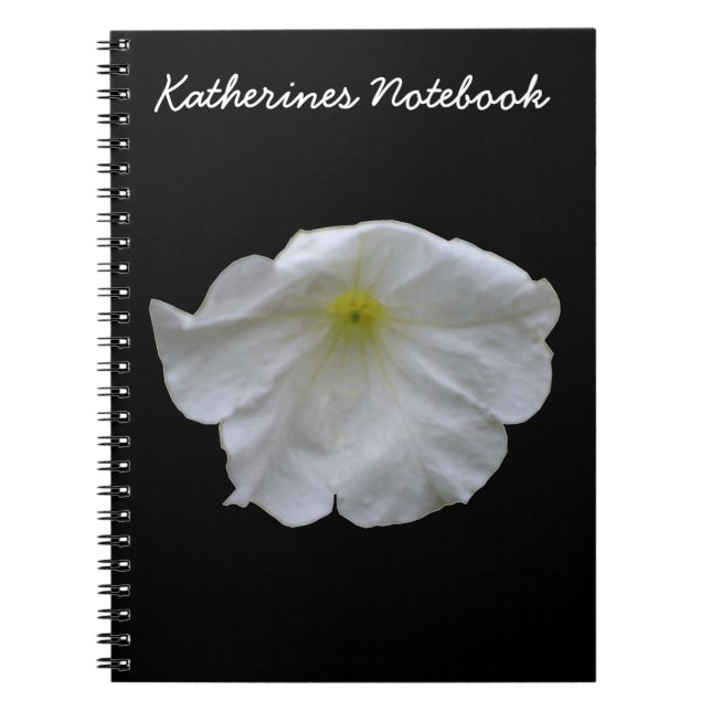 Beau Carnet blanc Petunia personnalisable (Devant)