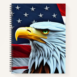 Beau Carnet du drapeau de l'aigle patriotique amér