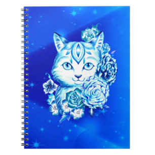 Beau carnet tiré par la main d'école de chat de