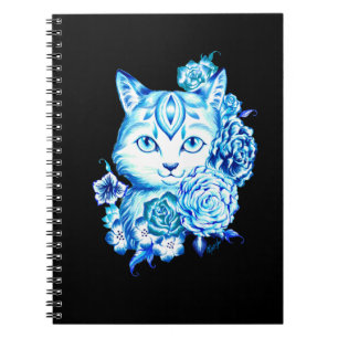 Beau carnet tiré par la main d'école de chat de