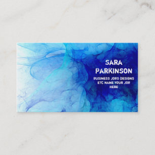 beau carte de visite d'art de mouvement bleu