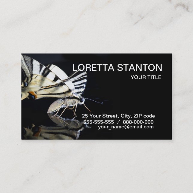 Beau carte de visite papillon (Devant)