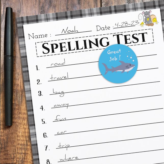 Beau Cartoon Shark Blue Reward Stickers (Créateur téléchargé)