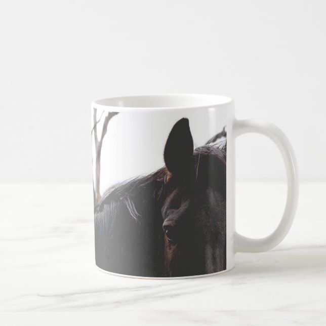 Beau Cheval foncé Animaux Café Mug (Droite)