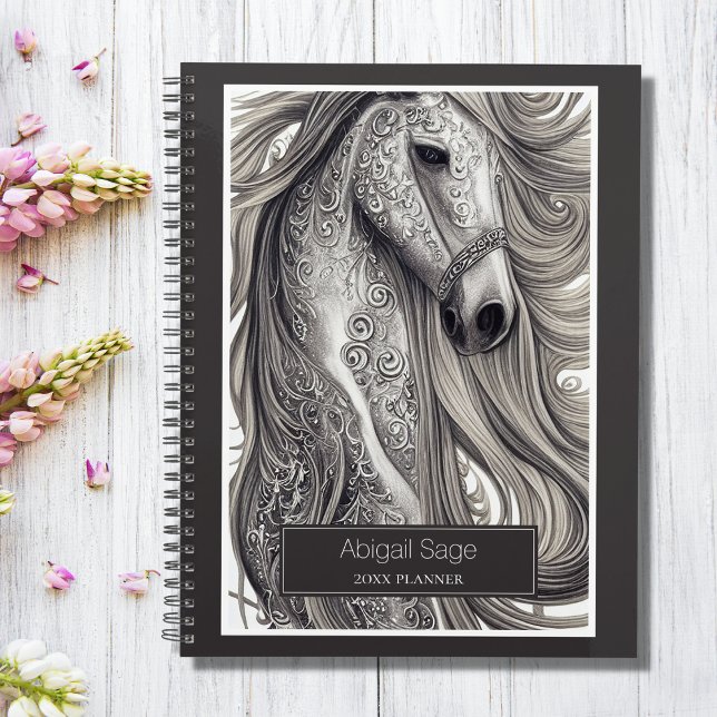 Beau Cheval Gris Argent Orné avec/ Flower Mane (Créateur téléchargé)