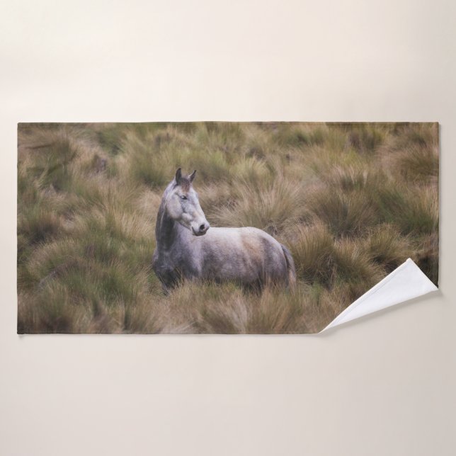 Beau Cheval gris coloré (Serviette de bain)