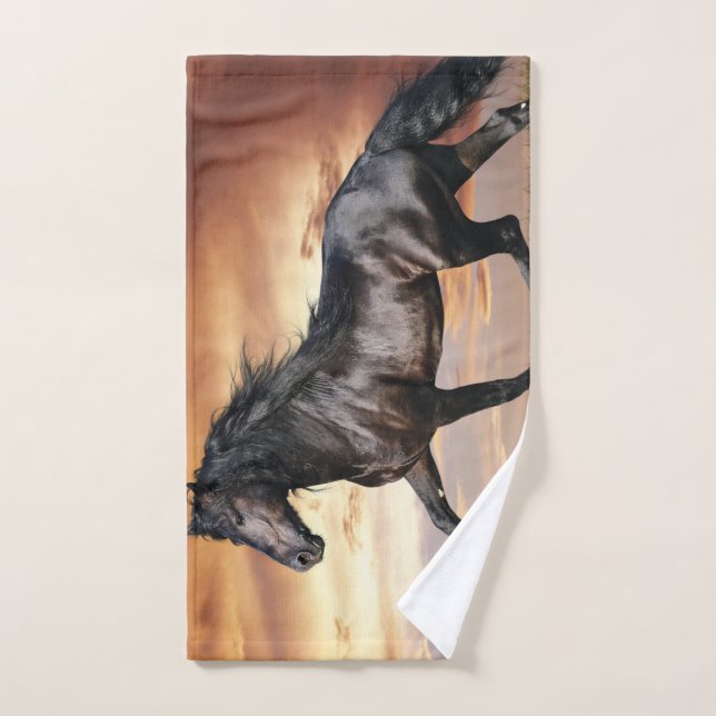 Beau Cheval Noir (Serviette à main)