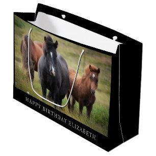 Beau cheval réversible Grand sac cadeau