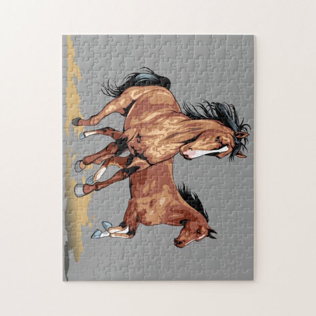 Beau Chevaux de course Peinture Jigsaw Puzzle (Vertical)