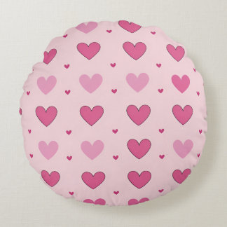Beau coeur motif Round Coussin