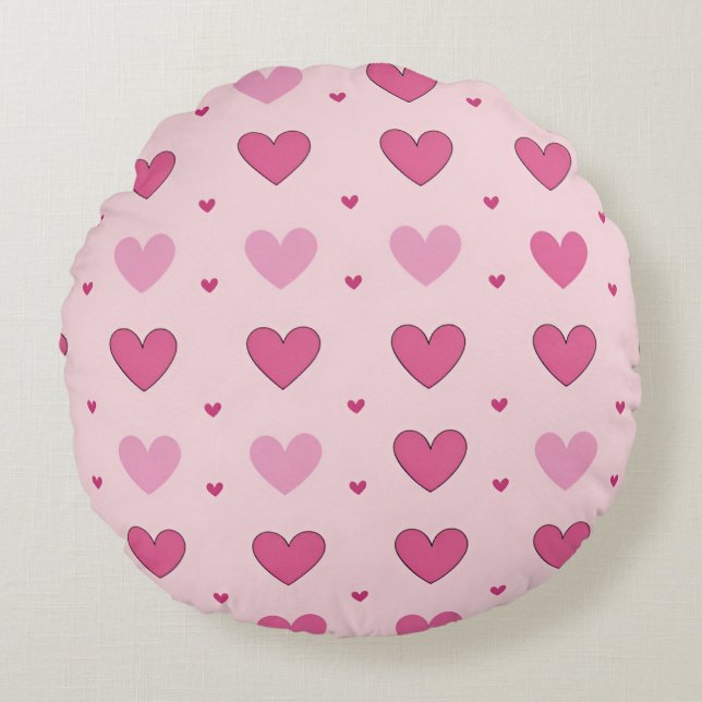 Beau coeur motif Round Coussin (Devant)