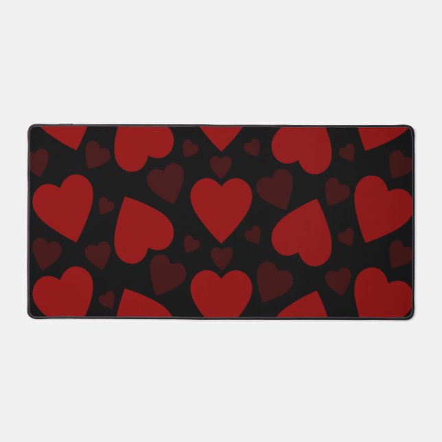 Beau coeur rouge motif sur noir (Recto)