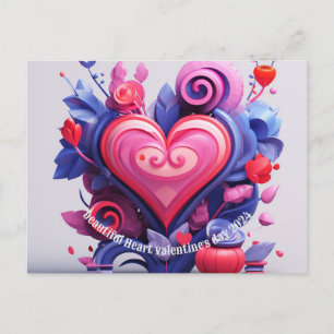 Beau coeur Saint Valentin 2024 Carte postale