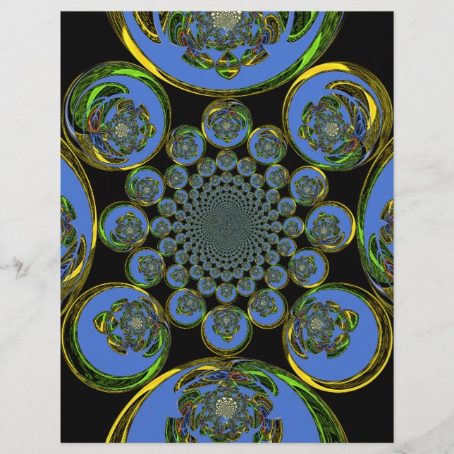 Beau cool royal bleu noir kaléidoscope art (Devant)