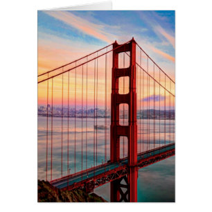 Beau coucher de soleil d'hiver au Golden Gate Brid