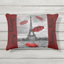 Beau coussin à accent avec design parisien
