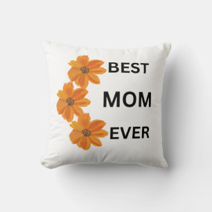 Beau coussin à fleurs orange pour maman
