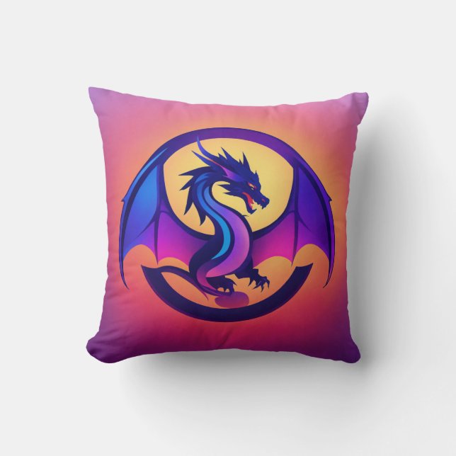 Beau coussin au design dragon (Recto)