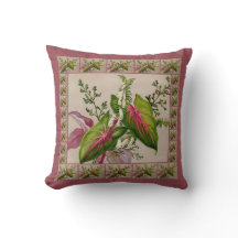 Beau Coussin d'art floral victorien