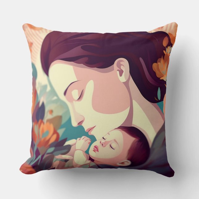 Beau Coussin de la fête des mères (Recto)