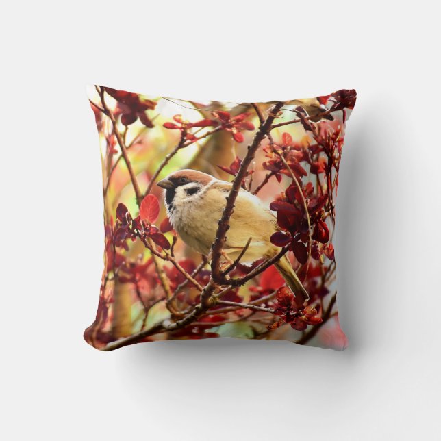 Beau Coussin d'oiseaux - Nature Inspiré Décoratif (Recto)