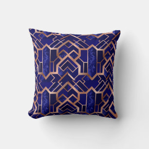 beau coussin géométrique en marbre violet riche