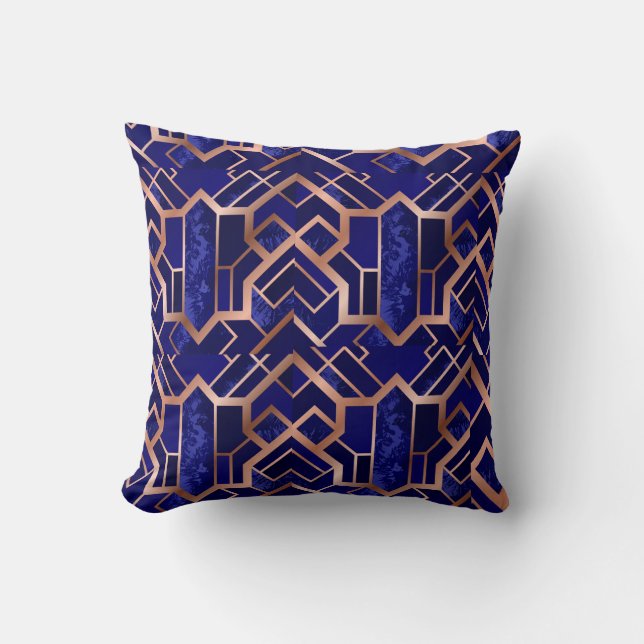 beau coussin géométrique en marbre violet riche (Recto)